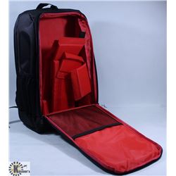 HUWANG CAMERA BACKPACK BAG, RED INTERIOR, COMES