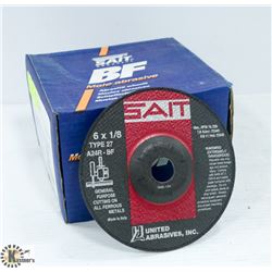 BOX OF 25 SAIT 6" X 1/8" X 7/8" A24R METAL CUTTING