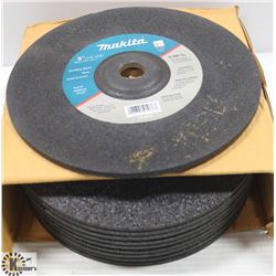10 MAKITA 9" X 1/4" X 7/8" GRINDING WHEELS