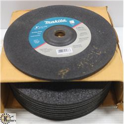 10 MAKITA 9" X 1/4" X 7/8" GRINDING WHEELS