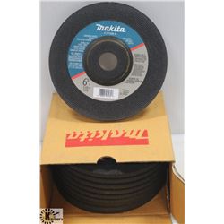 10 MAKITA 6" X 1/4" X 7/8" GRINDING WHEELS, 24