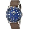 Image 1 : ARMANI EXCHANGE BLUE DIAL BROWN LEATHER BAND WATCH