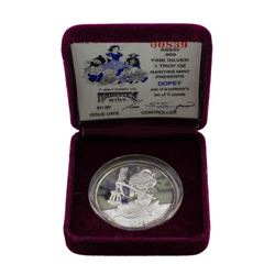 1987 Rarities Mint Disney Dopey 1oz Silver Proof Coin w/Box & COA