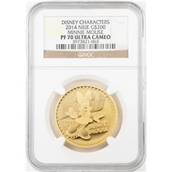 2014 $200 Proof Niue Disney Minnie Mouse Gold Coin NGC PF70 Ultra Cameo