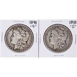 Lot of (2) 1898-S $1 Morgan Silver Dollar Coins