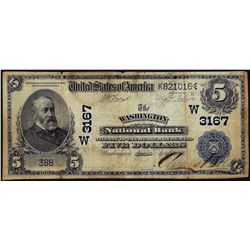 1902 Date Back $5 Washington NB Washington, Kansas CH# 3167 National Currency Note