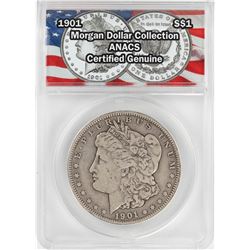 1901 $1 Morgan Silver Dollar Coin ANACS Certified Genuine