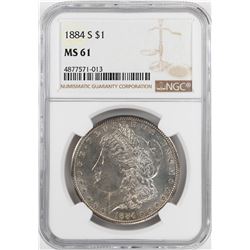 1884-S $1 Morgan Silver Dollar Coin NGC MS61