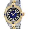 Image 1 : Rolex Ladies Two Tone 14K Blue Vignette Diamond Lugs & Sapphire Datejust Wristwatch