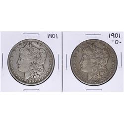 Lot of 1901 & 1901-O $1 Morgan Silver Dollar Coins