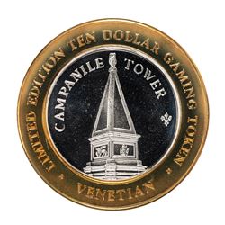 .999 Silver The Venetian Las Vegas, NV $10 Casino Limited Edition Gaming Token