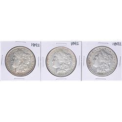 Lot of (3) 1892 $1 Morgan Silver Dollar Coins
