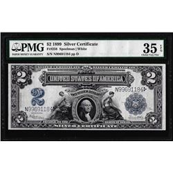 1899 $2 Mini-Porthole Silver Certificate Note Fr.258 PMG Choice Very Fine 35EPQ