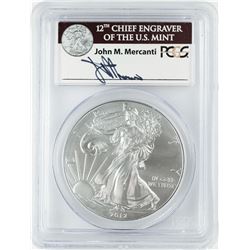 2012-W $1 American Silver Eagle Coin PCGS MS69 First Strike Mercanti Signature