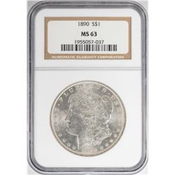 1890 $1 Morgan Silver Dollar Coin NGC MS63