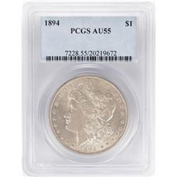 1894 $1 Morgan Silver Dollar Coin PCGS AU55