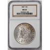Image 1 : 1887 $1 Morgan Silver Dollar Coin NGC MS63 Nice Toning