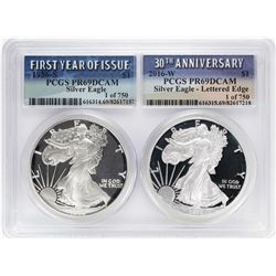 1986-S & 2016-W $1 Proof American Silver Eagle Coin Set PCGS PR69DCAM
