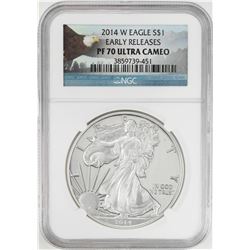 2014-W $1 Proof American Silver Eagle Coin NGC PF70 Ultra Cameo Early Releases