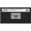 Image 1 : 1863 Three Cents Third Issue Fractional Note Fr. 1226 PMG Gem Uncirculated 66EPQ