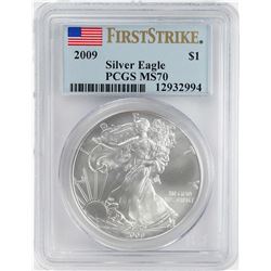 2009 $1 American Silver Eagle Coin PCGS MS70 First Strike