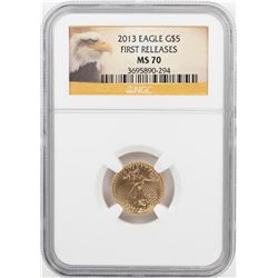 2013 $5 American Gold Eagle Coin NGC MS70 Early Releases