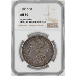1886-S $1 Morgan Silver Dollar Coin NGC AU50