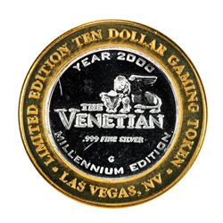 .999 Silver The Venetian Las Vegas, NV $10 Casino Limited Edition Gaming Token