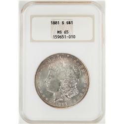 1881-S $1 Morgan Silver Dollar Coin NGC MS65