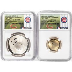Set of 2014-P Baseball Hall of Fame Cubs Gold and Silver Coins NGC PR70 Ultra Cameo