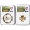 Image 1 : Set of 2014-P Baseball Hall of Fame Cubs Gold and Silver Coins NGC PR70 Ultra Cameo