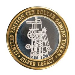 .999 Fine Silver Silver Legacy Reno, Nevada $10 Limited Edition Gaming Token