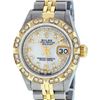 Image 1 : Rolex Ladies Two Tone 14K Mother Of Pearl Pyramid Diamond Datejust Wristwatch