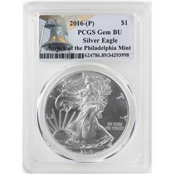2016-P $1 American Silver Eagle Coin PCGS Gem BU Struck at the Philadelphia Mint