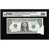 Image 1 : 1988 $1 Federal Reserve Note New York Butterfly Fold ERROR PMG CH. About Unc 58EPQ