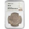 Image 1 : 1883-CC $1 Morgan Silver Dollar Coin NGC MS64