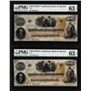 Image 1 : (2) Consecutive 1862 $100 Confederate States of America Notes PMG Ch. Uncirculated 63EPQ