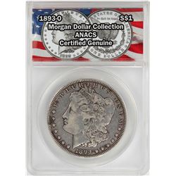 1893-O $1 Morgan Silver Dollar Coin ANACS Certified Genuine