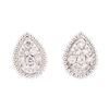 Image 1 : 14KT White Gold 0.93 ctw Diamond Pear Shaped Cluster Stud Earrings