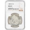 Image 1 : 1880-CC $1 Morgan Silver Dollar Coin NGC MS63+