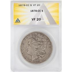 1878-CC $1 Morgan Silver Dollar Coin ANACS VF20