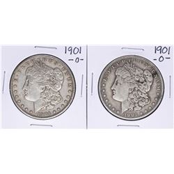 Lot of (2) 1901-O $1 Morgan Silver Dollar Coins