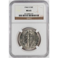 1946-D Walking Liberty Half Dollar Coin NGC MS65