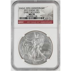 2011 $1 American Silver Eagle Coin NGC MS70 Early Releases