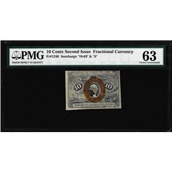 1863 10 Cent Second Issue Fractional Currency Note Fr.1246 PMG Ch. Uncirculated 63EPQ