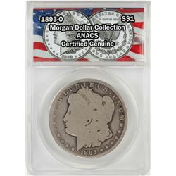 1893-O $1 Morgan Silver Dollar Coin ANACS Certified Genuine