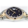 Image 6 : Rolex Mens Two Tone 14K Black Diamond & Sapphire 36MM Datejust Wristwatch