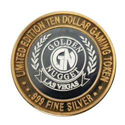 .999 Silver Golden Nugget Las Vegas $10 Casino Limited Edition Gaming Token