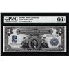 Image 1 : 1899 $2 Mini-Porthole Silver Certificate Note Fr. 256 PMG Gem Uncirculated 66EPQ