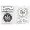 Image 2 : 2019 Pride of Nations American Eagle & Canadian Maple Leaf Coin Set PCGS PR70 Signed